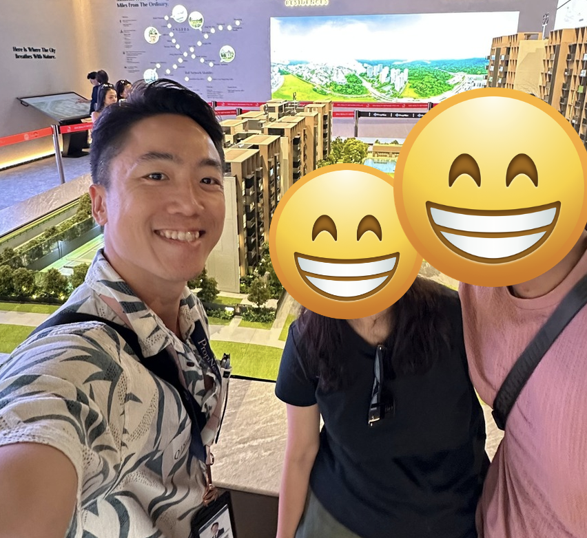 Brandon with happy investment property clients at a project viewing